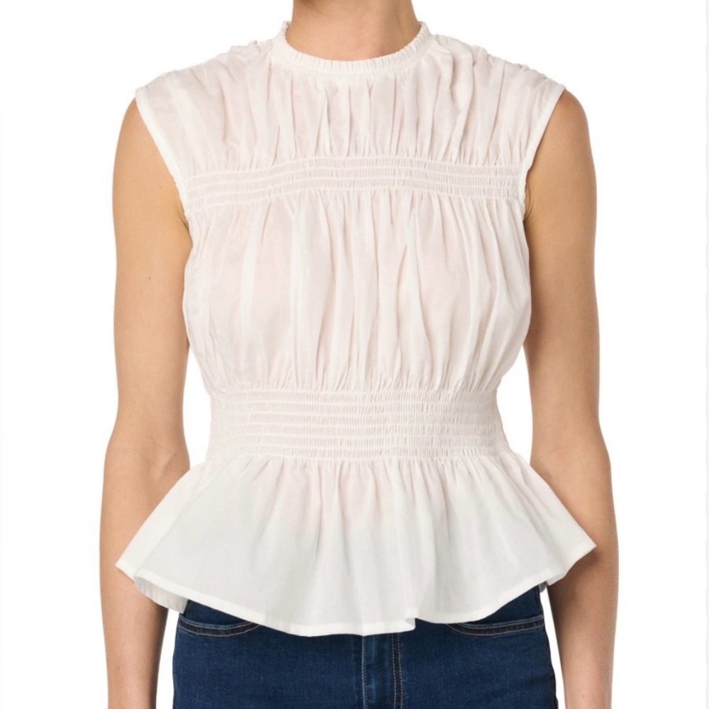 Joe’s Jeans Sleeveless Voile Smocked Peplum Top